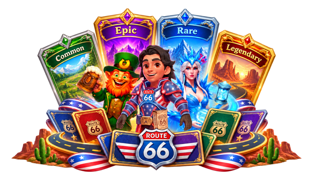 CardCrush characters on Common, Rare, Epic and Legendary collectible cards
